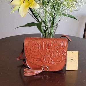 🍂 Patricia Nash Brinlee Leather Saddle Crossbody Purse Bag (Cinnamon)
